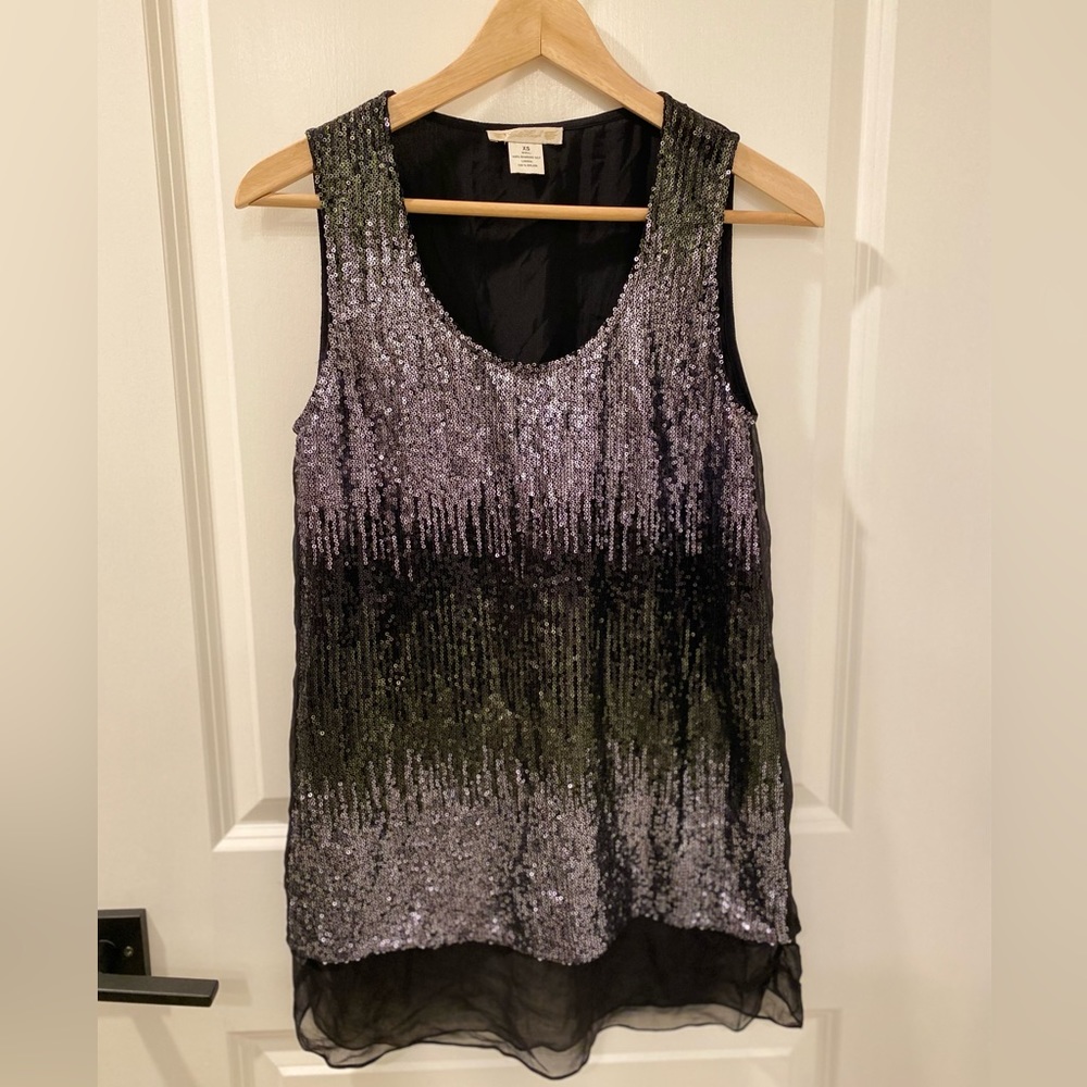 Gold hawk sequin top XS